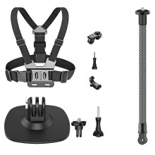 Ski-Video-Kit für Insta360 X5 X4 X3 Ace Pro 2 Helmverlängerungsstange Flexible Klebebasis Brustgurt für Insta 360