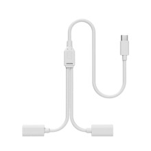 Dobbeltpanelet solcelleovervågningskamera opladningskabel Type C splitter til udendørs overvågning af strømforsyning Installation White
