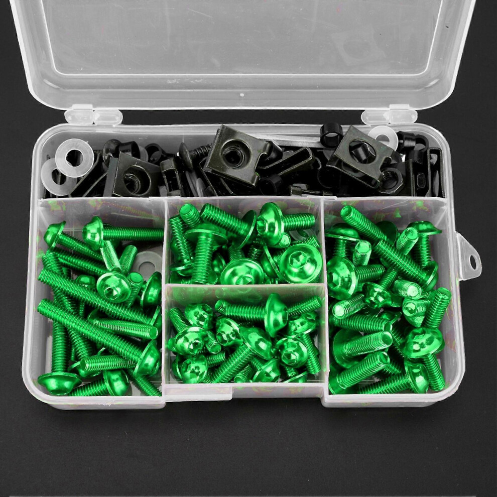 177Pcs M5 M6 Aluminum Motorcycle Fairing Bolt Kit Green 6935161580310