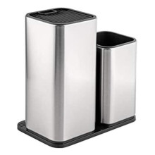Stainless Steel Kitchen Knife Block with Multi Functional Slots and Scissors Holder for Compact Storage