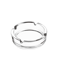 Glass Ashtray Crystal Cigar Holder with Smooth Slots, Elegant Round Design for Home or Office Gift