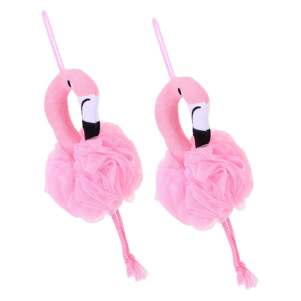 Flamingo Bath Shower Scrubber Set, Exfoliating Body Loofah with Rich Foam and Quick Dry Hanging Design