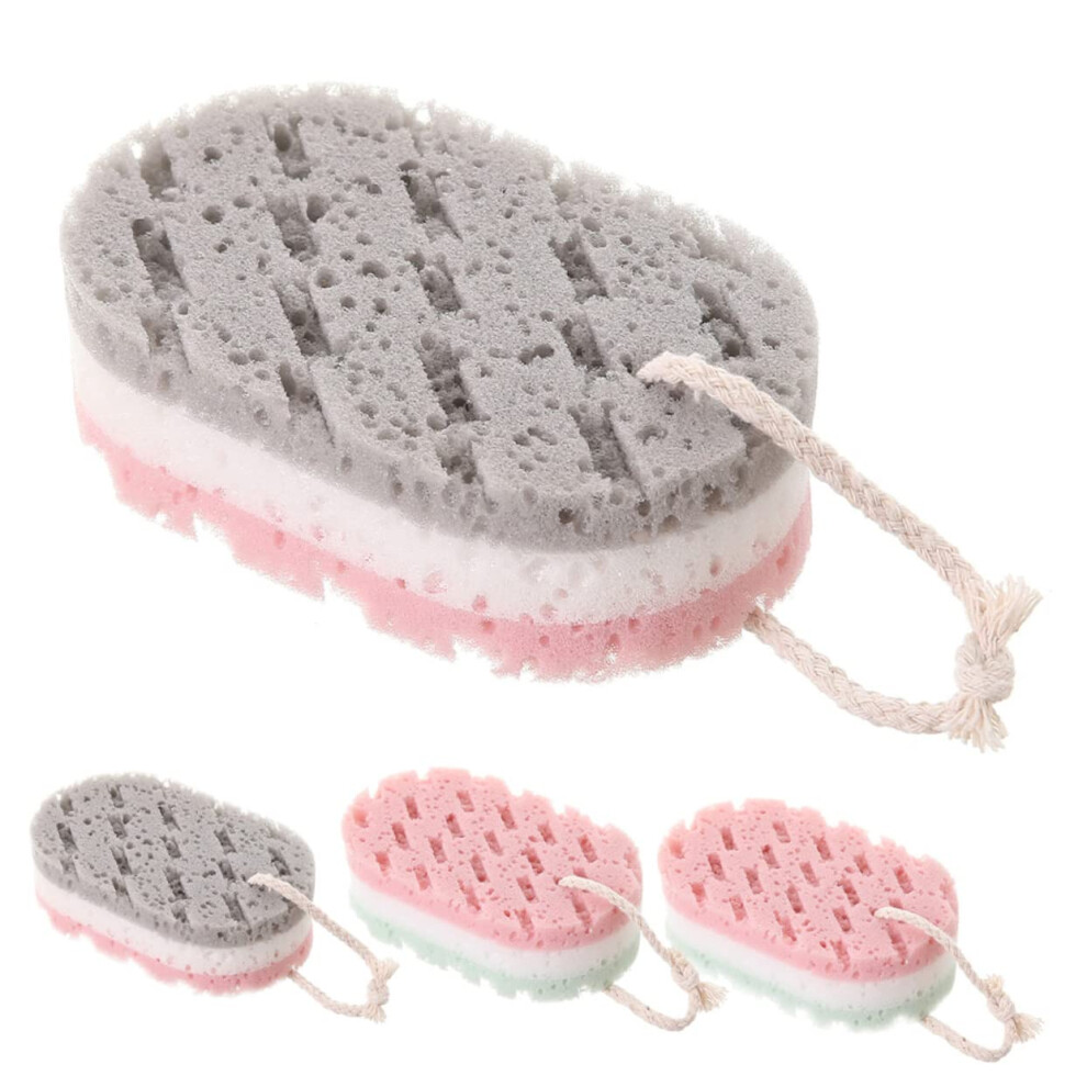 4pcs Exfoliating Bath Sponge Dual Sided Reusable Body Scrubber for Dead Skin Removal