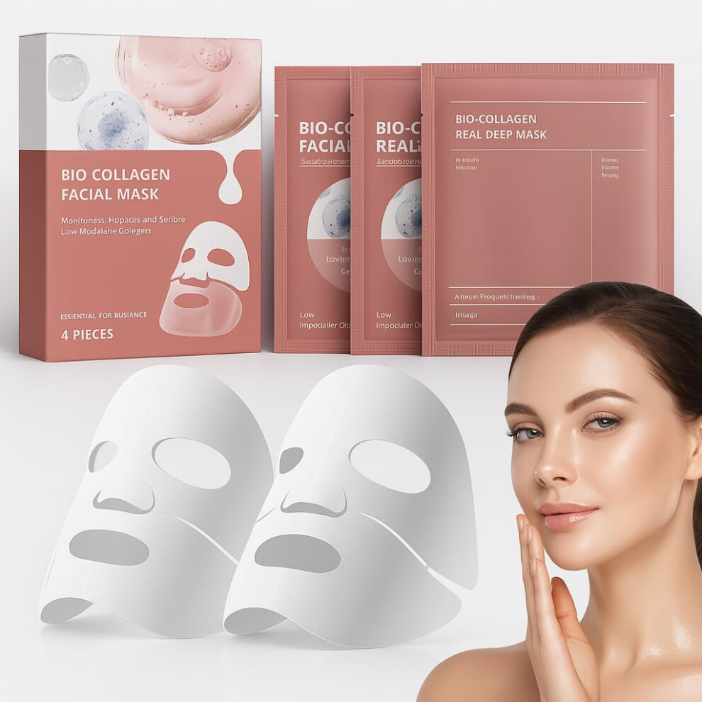 Collagen Face Mask 4 Pack Overnight Hydrating Korean Skincare for Firming and Elasticity Boost