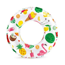 Kids Swim Ring 20 Inch Fruit Design Swimming Pool Float Ages 36 Durable Swim Aid