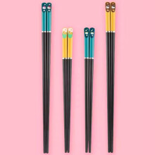 Reusable Chopsticks for Beginners 4 Pairs NonSlip Matte Tips Ergonomic 24.3cm Training Set