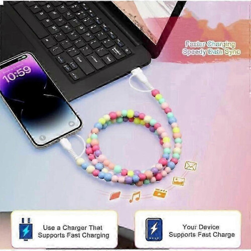 Perlenladekabel, Biografie/RightFavour 4-in-1 Ladekabel mit Perlen 2