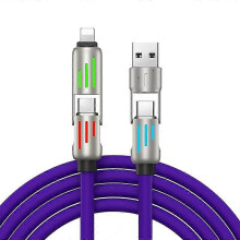 240W Superschnellladekabel 4-in-1 Multi-Stecker Ladegerät drehender Ellbogen USB zu Type-C 1,2M Ladekabel für Mobiltelefone