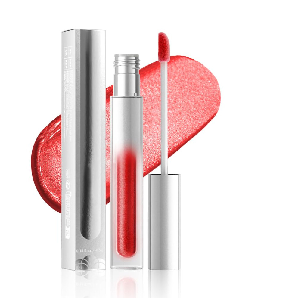 2in1 Metallic Lip Gloss and Liquid Eyeshadow, Long Lasting Waterproof  Pigment Glitter Makeup 04