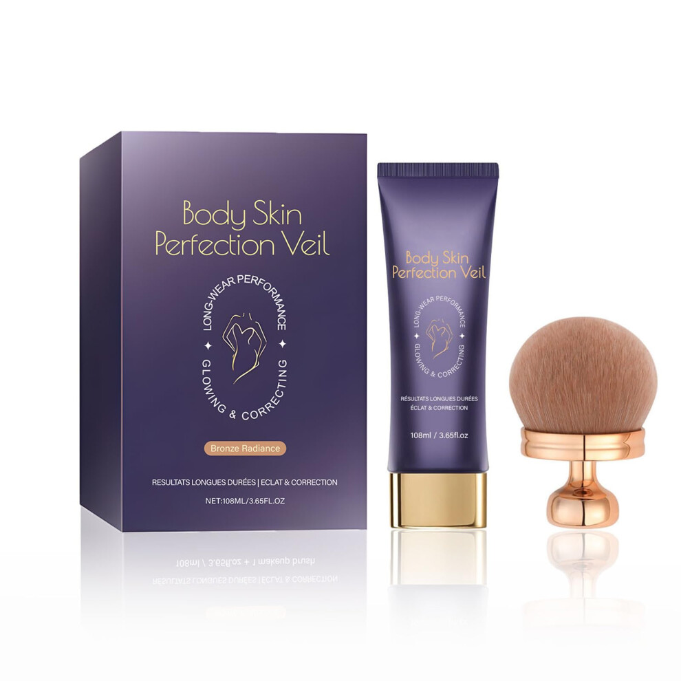 Waterproof Full Coverage Body Makeup and Tattoo Cover Up Cream with Brush, Bronze Foundation-image-OPC-PR8FSQP-NEW