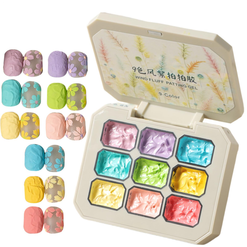 Nail Art Gel Set 9 Colors Gradient Chrome FadeâResistant QuickâDry Smooth Spread 3D Design