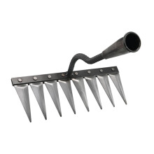 Manual Weeder Tool with Sharp Claw, Heavy Duty Garden Weeding Rake 8 Tines for Backyard and Lawn