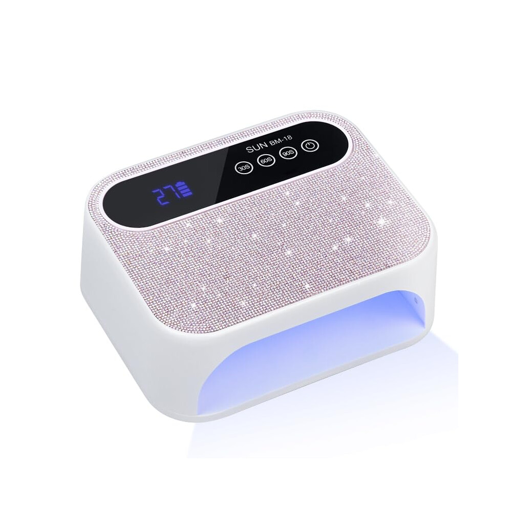 168W Rechargeable UV LED Nail Lamp with Infrared Smart Sensor, Fast Gel Nail Dryer for Salon Manicure