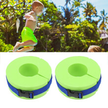 Baby Swimming Arm Bands with Secure Buckle, Thick Foam Kids Floatation Cuffs for Arms and Legs, Green