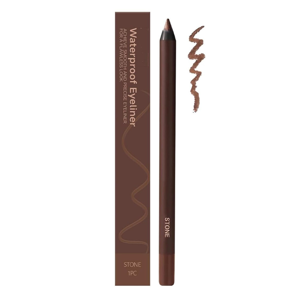 Waterproof Eyeliner Pencil Duo Stone, 24Hr Long Lasting Smudge Proof 2 in 1 Eye and Brow Pencil