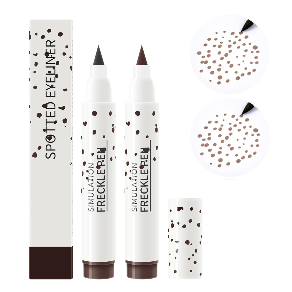 Dark/Brown Freckle Pen Waterproof Longlasting Dual Shade Natural Looking Fake Freckles Makeup