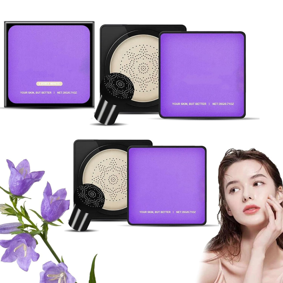 Cream Air Cushion Bb And Cc Foundation With Mushroom Puff, Waterproof Longlasting Oil Control