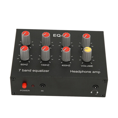 7 Band Graphic Equalizer Dual Channel Audio Equalizer with 12dB  Bass Adjustment and 3.5mm Interface