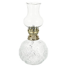 Vintage Glass Kerosene Oil Lamp with Wick, Odorless Safe Lighting for Home Decor and Outdoor Use