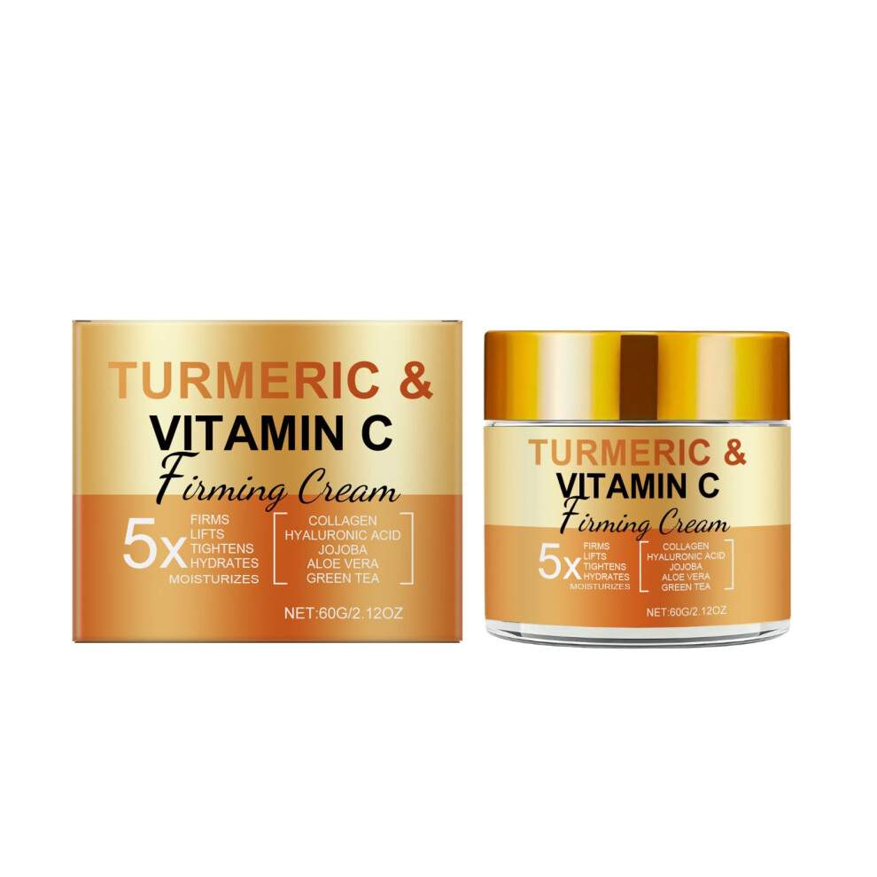 Cream Turmeric Vitamin C Face With Collagen And Aloe Vera For Firming, Hydration, Wrinkles, 2.12Oz