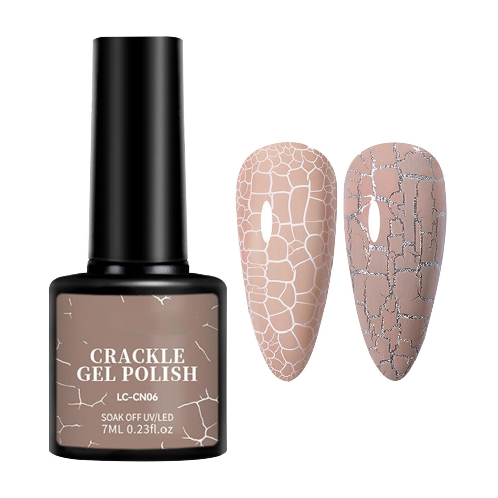 Crackle Gel Nail Polish CN06 with Vivid Effect, LongLasting Air Dry UV LED Soak Off for Salon and Home