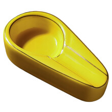 Handmade Ceramic Cigar Ashtray with Heatproof Waterproof Design for Outdoor Use Yellow