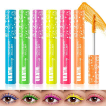 Waterproof Neon Mascara Set 6 Colors UV Glow Colored Mascara Gift Kit Long Lasting Volumizing Matte Finish for Party Makeup
