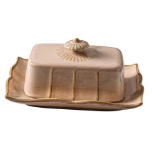 Ceramic Butter Dish with Lid for Kitchen and Dining, Elegant Porcelain Tray for Fresh Storage