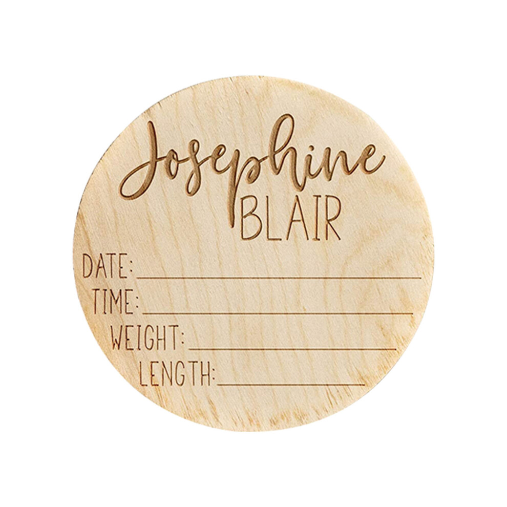 (A) 10ML World Birth Announcement Sign - Wooden Plaque For Baby Name And Birth Detai
