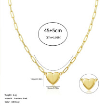 (Gold) Love Magnetic Necklace Spring Buckle Neck Chain Pendant Gift