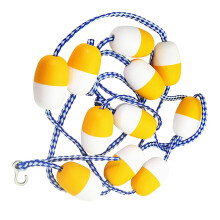 16.4Ft Swimming Pool Divider Rope with 11 Durable Float Buoys and Stainless Steel Hooks, Adjustable Length