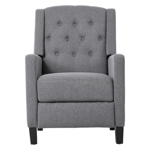 Living And Home Single Upholstered Sofa Pushback Recliner Chair Armchair, Grey 2