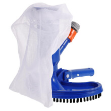 Pool Vacuum with Side Brush for Above Ground Pools, Multifunctional Head for Walls and Floors