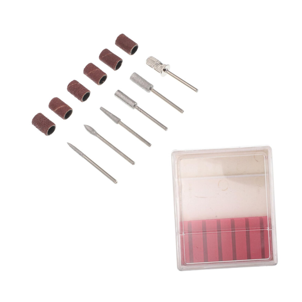 6Pcs Diamond Nail Drill Bits Set with Sanding Bands for Acrylic Gel Nails Manicure Pedicure