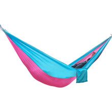 Camping Hammock Lightweight Nylon Parachute Hammock for Travel Beach with Ropes and Shackles Powder Blue