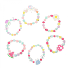 Lot de 6 bracelets en plastique pour enfants, bracelets à perles pour tout-petits, bijoux pour enfants, bracelets élastiques