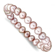 8 9mm Freshwater Cultured Pearl Pink Stretch Bracelet-Stretch-Bracelet for Women