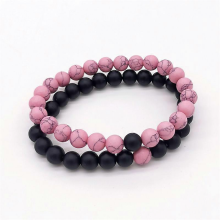 2 semplici braccialetti magnetici con cuore elastico in cristallo, per coppia, alla moda e con battito cardiaco, da donna, per feste e feste