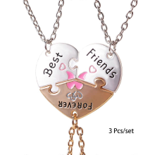 3 Pcs/set Best Friends Forever Heart Pendant Necklace For Women Adjcomtable Love Broken Heart BFF Choker Party Jewelry Accessorie