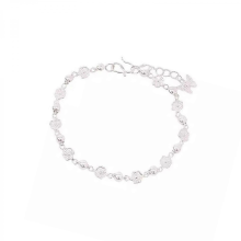 Versatile Silver Tone Floral Chain Jewelry Corrosion Resistant Zinc Alloy Bracelet For Fashionable Outfits Gift