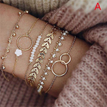 Luxora Bohemian Gold Tassel Bracelets For Women Boho Layered Hand Chain Bracelet Set