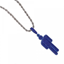 Cartoon Fashion Luxury Tilted Head Figure Zircon Pendant Men Hip Hop Trendy