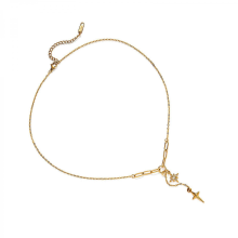 Women's Fashion Necklace Star Shape Featuring Diamonds Accents Glossy Stainless Steel Perfect Gift For Her