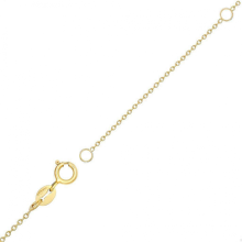 Ladies Solid 9ct Gold Oval Rolo Trace 1.1mm Adjustable Pendant Chain Necklace 16-18inch 40-45cm