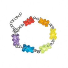 Colorful Gummy Bear Bracelet with Candy Color Pendants