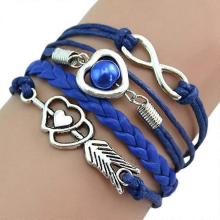 Luxora Bracelet Braided Multilayer Vintage Cupid's Arrow Pattern Wristband For Club