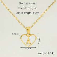 Popular26English Letter Heart Inlaid Necklace Women, European and American Style Steel Clavicle Chain Pendant