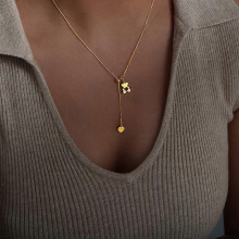 Hollow Bear Pendant Adjcomtable Necklace For Women 316L Stainless Steel Gold Plated Waterproof Women's Necklaces Girls Neck Chain