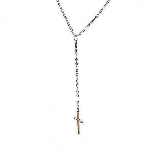 Collana girocollo con ciondolo a croce semplice da 2 pezzi, gioielli di moda