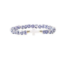 Holy Water Porcelain Cross Bracelet in Gold for Spiritual Protection and Fashionable Elegance